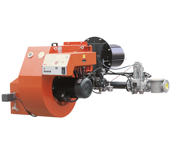 GI LX. Progressive/modulating two-stage gas burners with low polluting emissions with pneumatic regulation.