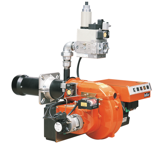 COMIST SP. Two-stage mixed gas/light oil burners with pressure drop. Alternative operation.