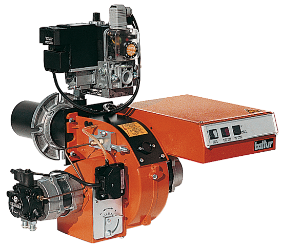 MINICOMIST. Single-stage mixed gas/light oil burners. Alternative operation.